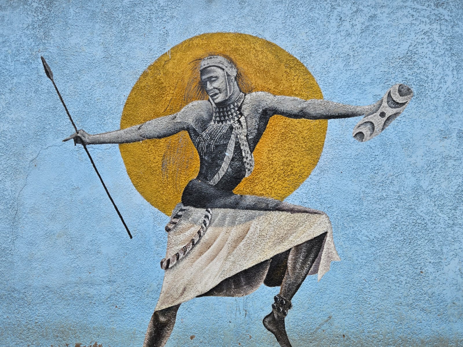 Intore dancer mural in Nyamirambo, Kigali, Rwanda