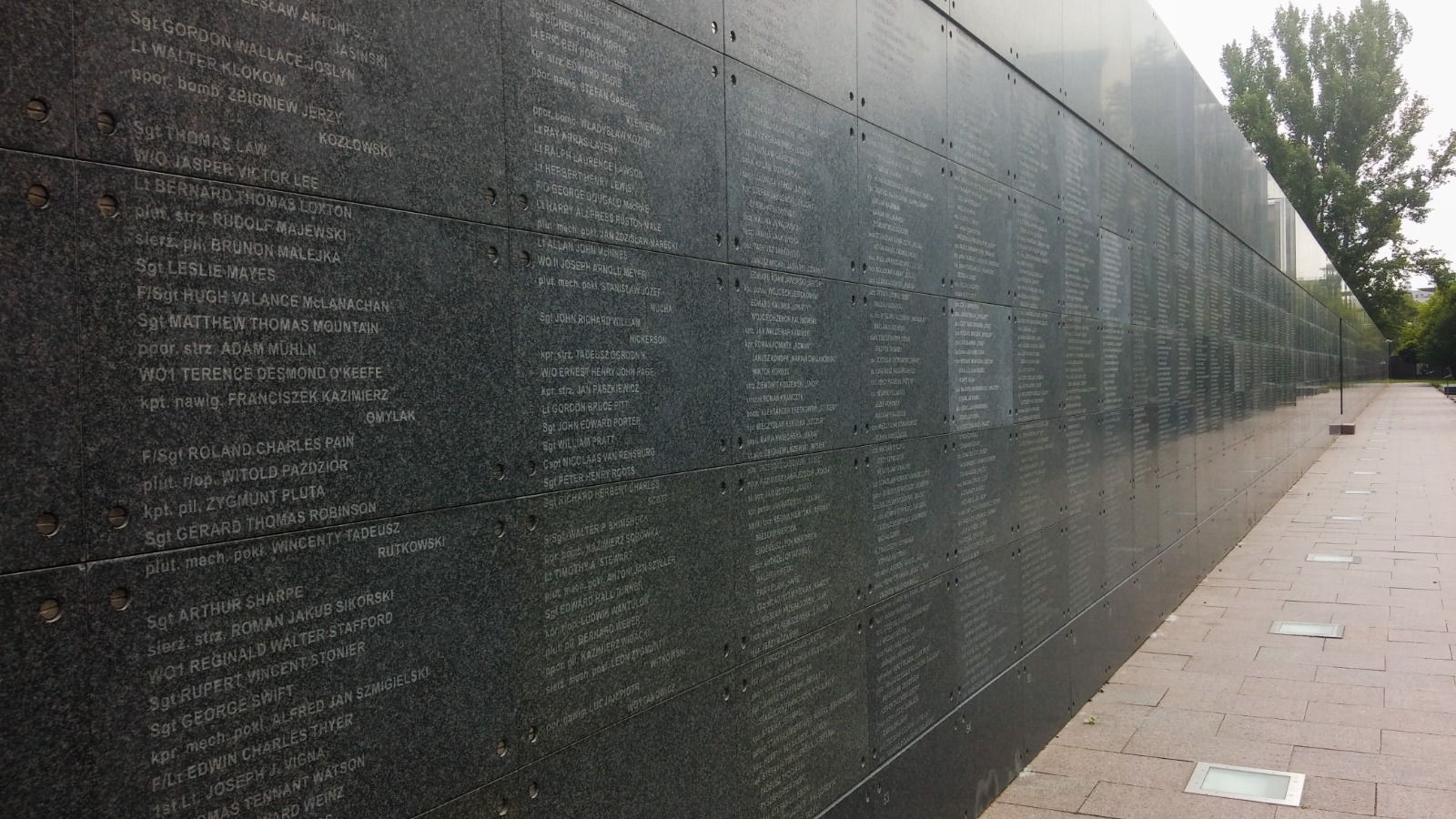 Memorial wall at the Warsaw Uprising Museum in Poland