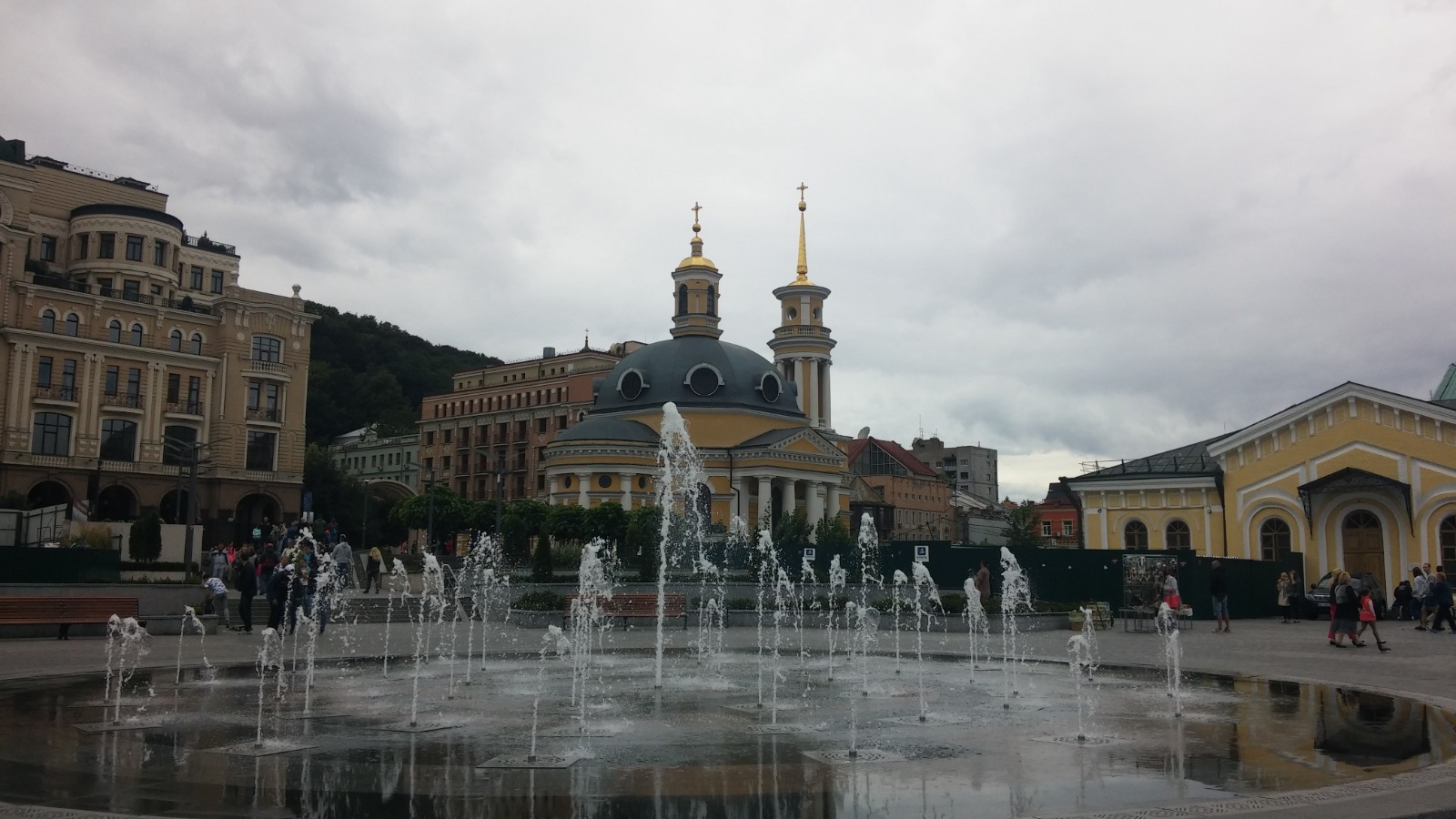 Poshtova Square and Church of the Nativity of Christ in Kyiv, Ukraine