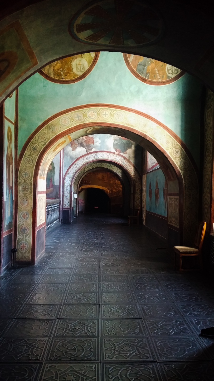 Interior galleries of St Sophia Cathedral in Kyiv, Ukraine