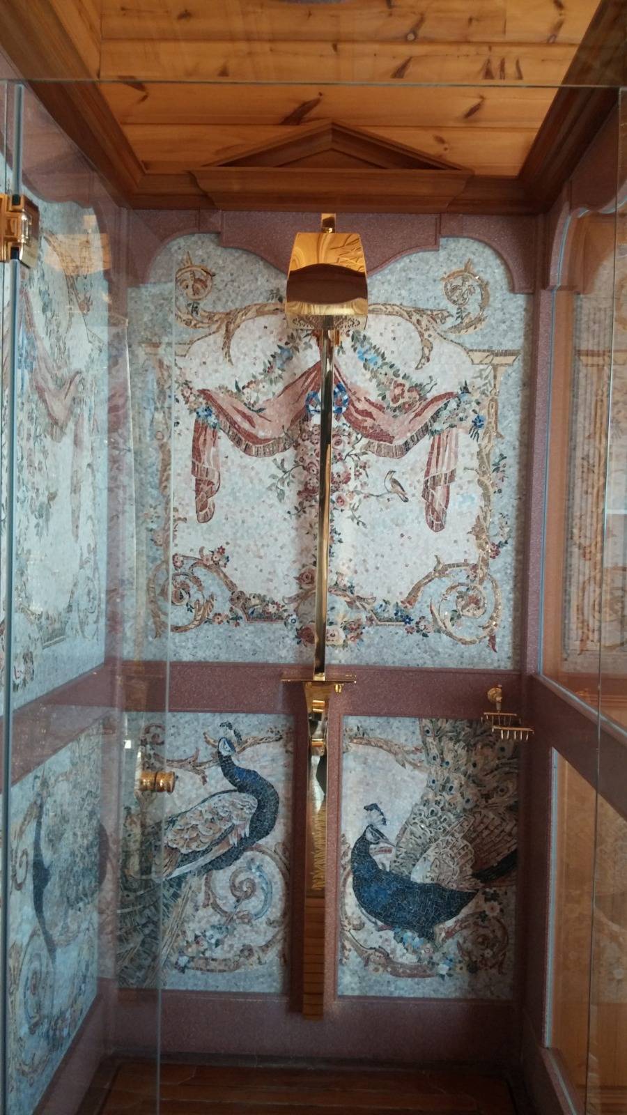 Decorated shower room at Mezhyhirya Residence