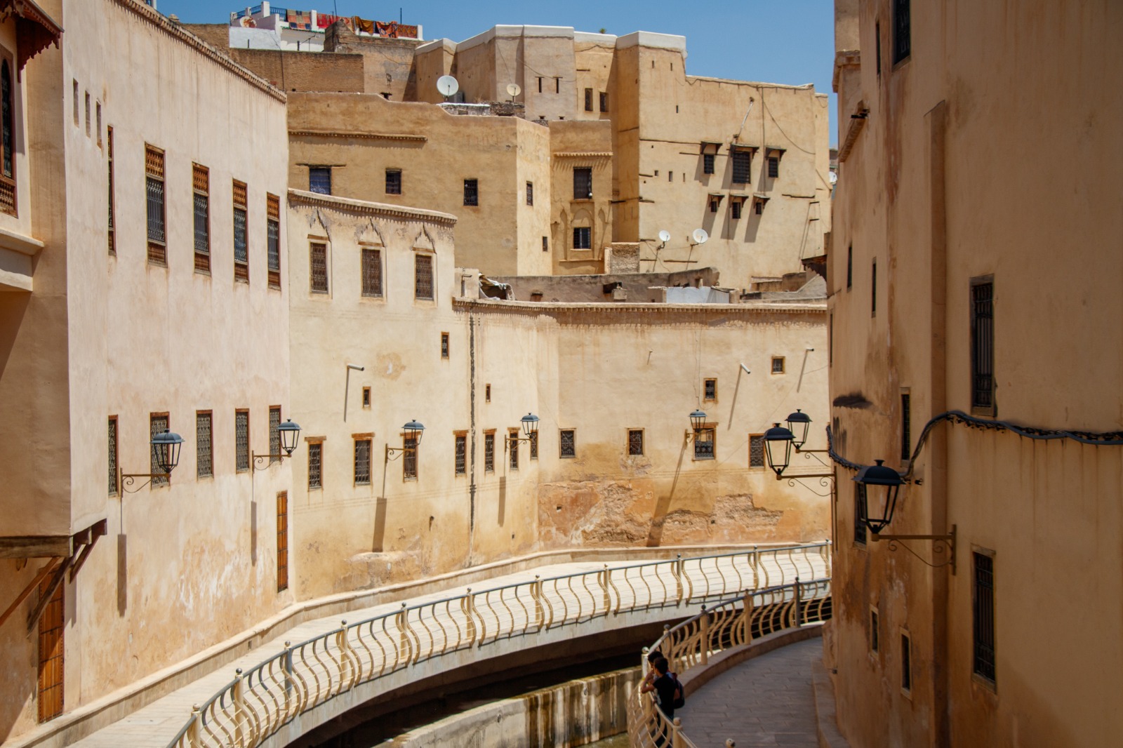 Oued Bou Khrareb River passing through the old city of Fes, Morocco
